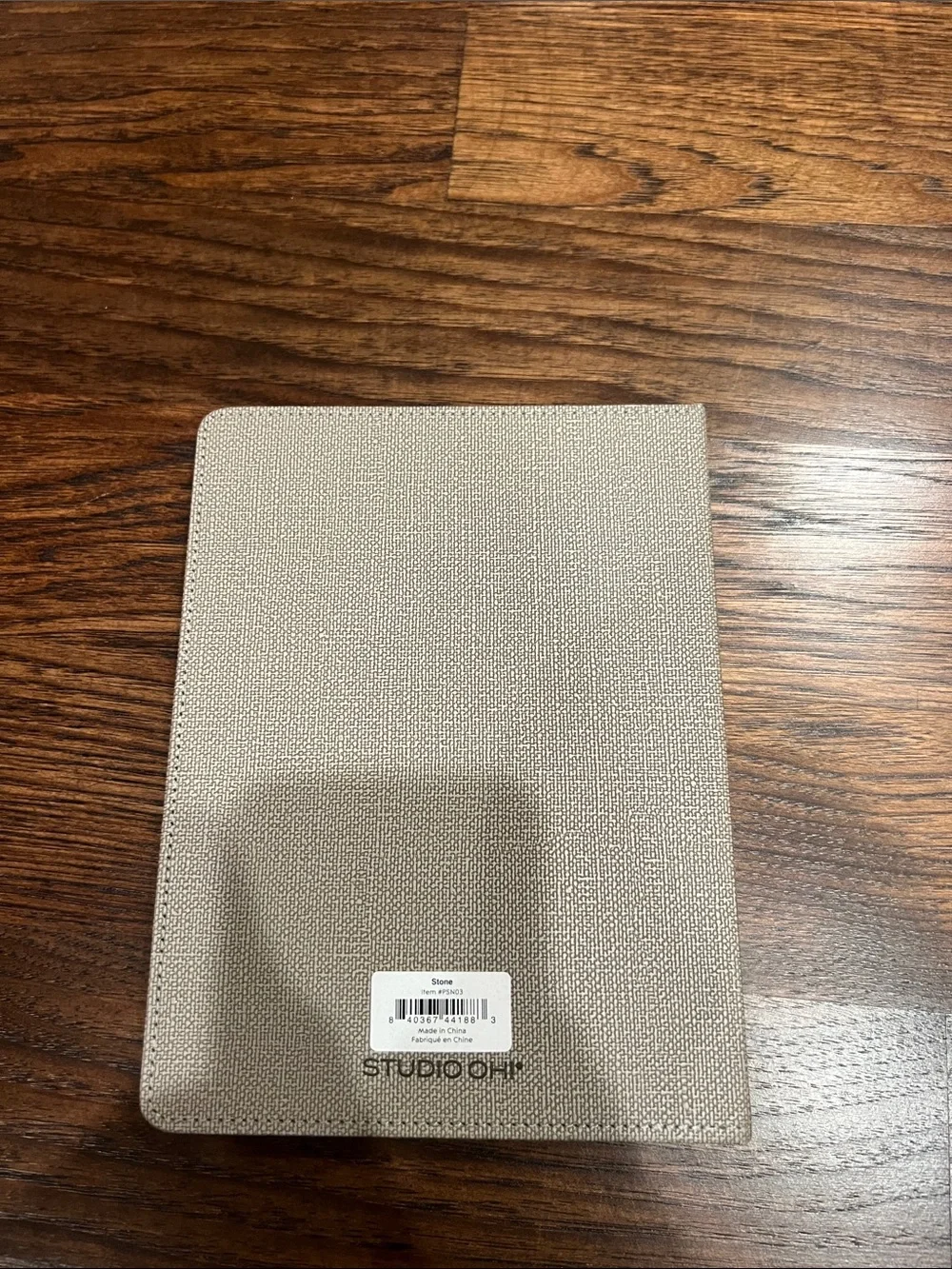 NWT Studio Dalton Phone Stand Notebook Cover in Beige with Black Accent